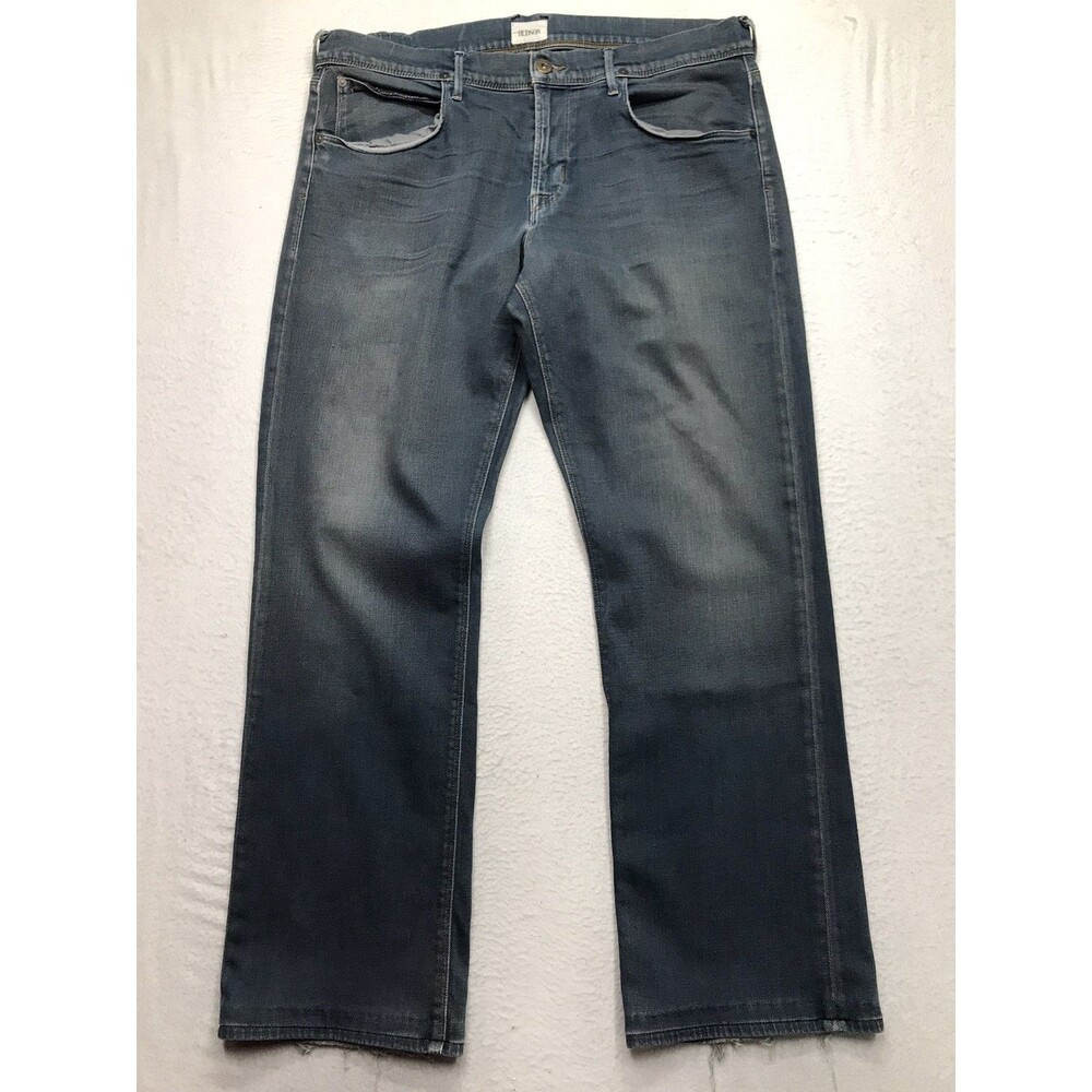 HUDSON Clifton Jean Men 36x32 Bootcut Distressed Mud Blue Stretch Denim